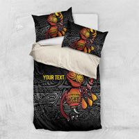Personalized Papua New Guinea Milne Bay Bedding Set Bagi Necklace Mix Lime Pot Grunge