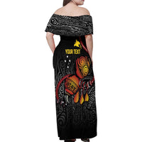 Personalized Papua New Guinea Milne Bay Family Matching Off Shoulder Maxi Dress and Hawaiian Shirt Bagi Necklace Mix Lime Pot Grunge
