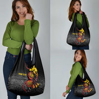 Personalized Papua New Guinea Milne Bay Grocery Bag Bagi Necklace Mix Lime Pot Grunge