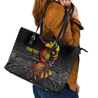 Personalized Papua New Guinea Milne Bay Leather Tote Bag Bagi Necklace Mix Lime Pot Grunge