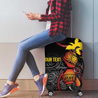 Personalized Papua New Guinea Milne Bay Luggage Cover Bagi Necklace Mix Lime Pot Grunge