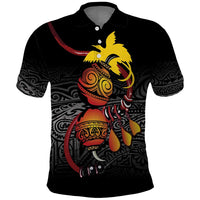 Personalized Papua New Guinea Milne Bay Polo Shirt Bagi Necklace Mix Lime Pot Grunge LT7 Black - Polynesian Pride