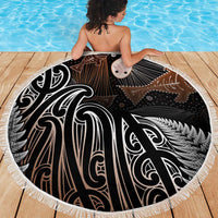 Aotearoa Maori - Australia Indigenous Beach Blanket Koiri Whakairo Mix Aboriginal Art - Polynesian Pride