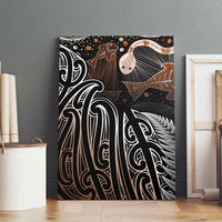 Aotearoa Maori - Australia Indigenous Canvas Wall Art Koiri Whakairo Mix Aboriginal Art - Polynesian Pride