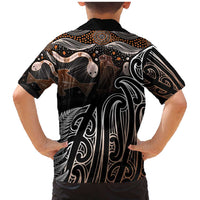 Aotearoa Maori - Australia Indigenous Family Matching Mermaid Dress and Hawaiian Shirt Koiri Whakairo Mix Aboriginal Art - Polynesian Pride
