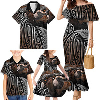 Aotearoa Maori - Australia Indigenous Family Matching Mermaid Dress and Hawaiian Shirt Koiri Whakairo Mix Aboriginal Art - Polynesian Pride