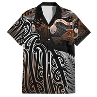 Aotearoa Maori - Australia Indigenous Family Matching Off Shoulder Short Dress and Hawaiian Shirt Koiri Whakairo Mix Aboriginal Art - Polynesian Pride