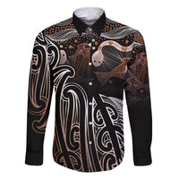 Aotearoa Maori - Australia Indigenous Family Matching Short Sleeve Bodycon Dress and Hawaiian Shirt Koiri Whakairo Mix Aboriginal Art - Polynesian Pride