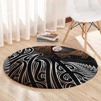 Aotearoa Maori - Australia Indigenous Round Carpet Koiri Whakairo Mix Aboriginal Art - Polynesian Pride