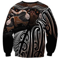 Aotearoa Maori - Australia Indigenous Sweatshirt Koiri Whakairo Mix Aboriginal Art - Polynesian Pride