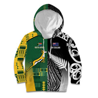 Custom Rugby South Africa New Zealand Greatest Rivals Kid Hoodie Tribal Motifs LT7 Hoodie Multicolor - Polynesian Pride