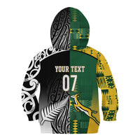 Custom Rugby South Africa New Zealand Greatest Rivals Kid Hoodie Tribal Motifs LT7 - Polynesian Pride