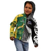 Custom Rugby South Africa New Zealand Greatest Rivals Kid Hoodie Tribal Motifs LT7 - Polynesian Pride