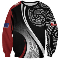 Aotearoa Maori Rugby Custom Sweatshirt Kapa O Pango LT7 Unisex Black - Polynesian Pride