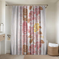 Christmas Aloha Hawaii Tiki Bathroom Set Hibiscus Spring Colors LT7 Shower Curtain Only Pink - Polynesian Pride