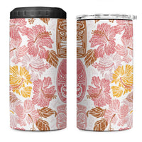 Christmas Aloha Hawaii Tiki 4 in 1 Can Cooler Tumbler Hibiscus Spring Colors LT7 One Size: 16 oz Pink - Polynesian Pride