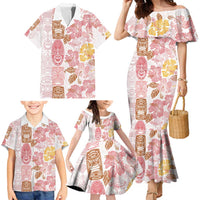 Christmas Aloha Hawaii Tiki Family Matching Mermaid Dress and Hawaiian Shirt Hibiscus Spring Colors - Polynesian Pride