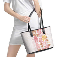Christmas Aloha Hawaii Tiki Leather Tote Bag Hibiscus Spring Colors - Polynesian Pride