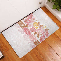 Christmas Aloha Hawaii Tiki Rubber Doormat Hibiscus Spring Colors - Polynesian Pride