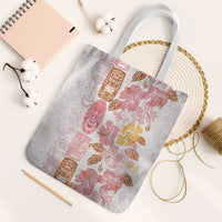 Christmas Aloha Hawaii Tiki Tote Bag Hibiscus Spring Colors LT7 White Strap One Size Pink - Polynesian Pride