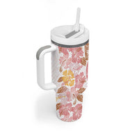 Christmas Aloha Hawaii Tiki Tumbler With Handle Hibiscus Spring Colors - Polynesian Pride