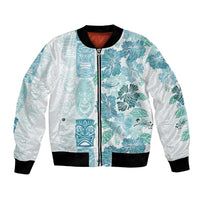 Christmas Aloha Hawaii Tiki Bomber Jacket Hibiscus Summer Colors - Polynesian Pride