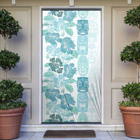 Christmas Aloha Hawaii Tiki Door Cover Hibiscus Summer Colors LT7 Turquoise - Polynesian Pride