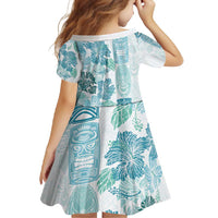 Christmas Aloha Hawaii Tiki Family Matching Short Sleeve Bodycon Dress and Hawaiian Shirt Hibiscus Summer Colors - Polynesian Pride