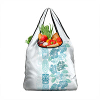 Christmas Aloha Hawaii Tiki Grocery Bag Hibiscus Summer Colors LT7 1-pack One Size Turquoise - Polynesian Pride