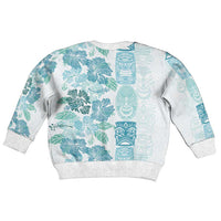 Christmas Aloha Hawaii Tiki Kid Ugly Christmas Sweater Hibiscus Summer Colors - Polynesian Pride