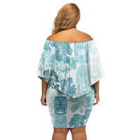 Christmas Aloha Hawaii Tiki Off Shoulder Short Dress Hibiscus Summer Colors LT7 - Polynesian Pride