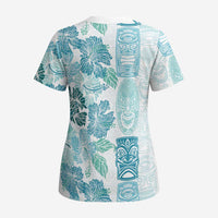 Christmas Aloha Hawaii Tiki Scrub Top Hibiscus Summer Colors - Polynesian Pride