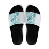 Christmas Aloha Hawaii Tiki Slide Sandals Hibiscus Summer Colors LT7 Turquoise - Polynesian Pride