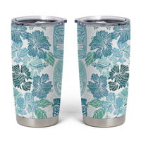Christmas Aloha Hawaii Tiki Tumbler Cup Hibiscus Summer Colors LT7 Turquoise - Polynesian Pride