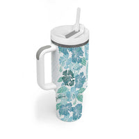 Christmas Aloha Hawaii Tiki Tumbler With Handle Hibiscus Summer Colors - Polynesian Pride