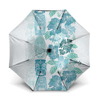 Christmas Aloha Hawaii Tiki Umbrella Hibiscus Summer Colors LT7 One Size Folded 11.42 inch Opened Diameter 37.4 inch Turquoise - Polynesian Pride