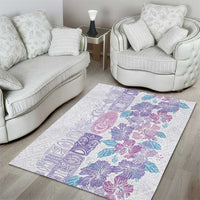 Christmas Aloha Hawaii Tiki Area Rug Hibiscus Winter Colors - Polynesian Pride