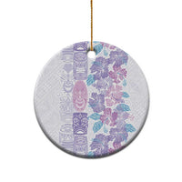 Christmas Aloha Hawaii Tiki Ceramic Ornament Hibiscus Winter Colors - Polynesian Pride
