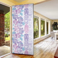 Christmas Aloha Hawaii Tiki Door Cover Hibiscus Winter Colors LT7 - Polynesian Pride
