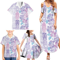 Christmas Aloha Hawaii Tiki Family Matching Summer Maxi Dress and Hawaiian Shirt Hibiscus Winter Colors - Polynesian Pride