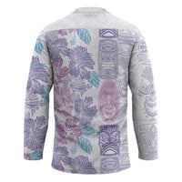 Christmas Aloha Hawaii Tiki Hockey Jersey Hibiscus Winter Colors LT7 - Polynesian Pride