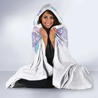 Christmas Aloha Hawaii Tiki Hooded Blanket Hibiscus Winter Colors - Polynesian Pride