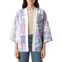 Christmas Aloha Hawaii Tiki Kimono Hibiscus Winter Colors - Polynesian Pride