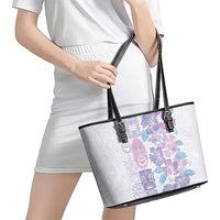 Christmas Aloha Hawaii Tiki Leather Tote Bag Hibiscus Winter Colors LT7 - Polynesian Pride