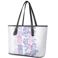 Christmas Aloha Hawaii Tiki Leather Tote Bag Hibiscus Winter Colors LT7 - Polynesian Pride