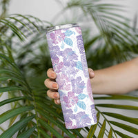 Christmas Aloha Hawaii Tiki Skinny Tumbler Hibiscus Winter Colors LT7 - Polynesian Pride