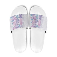 Christmas Aloha Hawaii Tiki Slide Sandals Hibiscus Winter Colors LT7 Lavender - Polynesian Pride