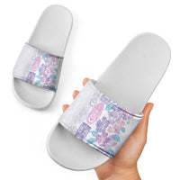 Christmas Aloha Hawaii Tiki Slide Sandals Hibiscus Winter Colors LT7 - Polynesian Pride