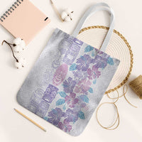 Christmas Aloha Hawaii Tiki Tote Bag Hibiscus Winter Colors LT7 White Strap One Size Lavender - Polynesian Pride