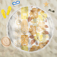 Christmas Aloha Hawaii Tiki Beach Blanket Hibiscus Autumn Colors LT7 One Size 150cm Yellow - Polynesian Pride
